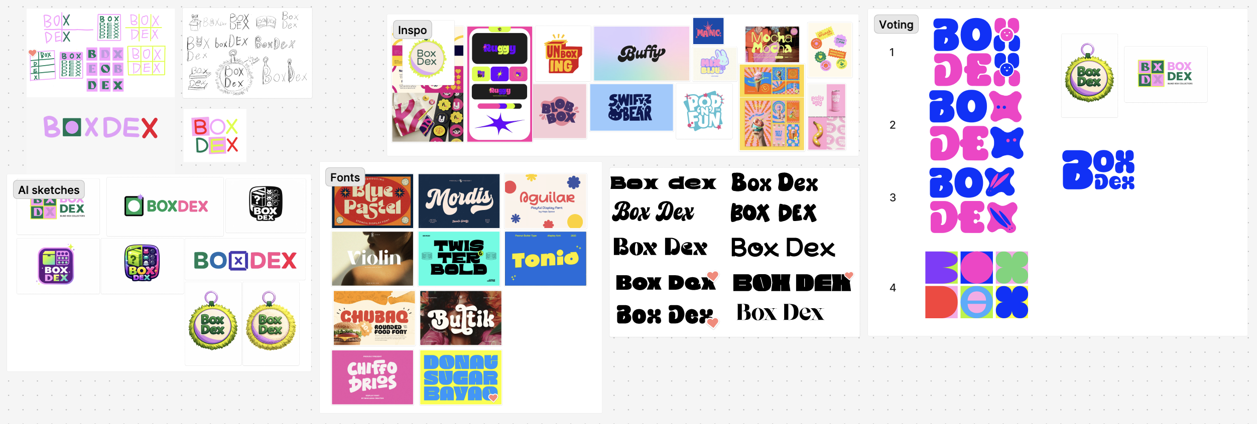 Boxdex logo ideation